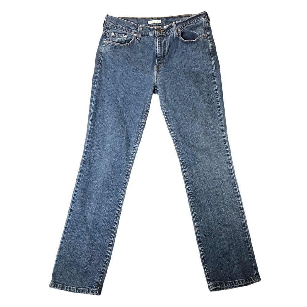00's VINTAGE Levi's 515 Straight Leg Jeans Women 12 M Mid Rise Stretch Denim VTG